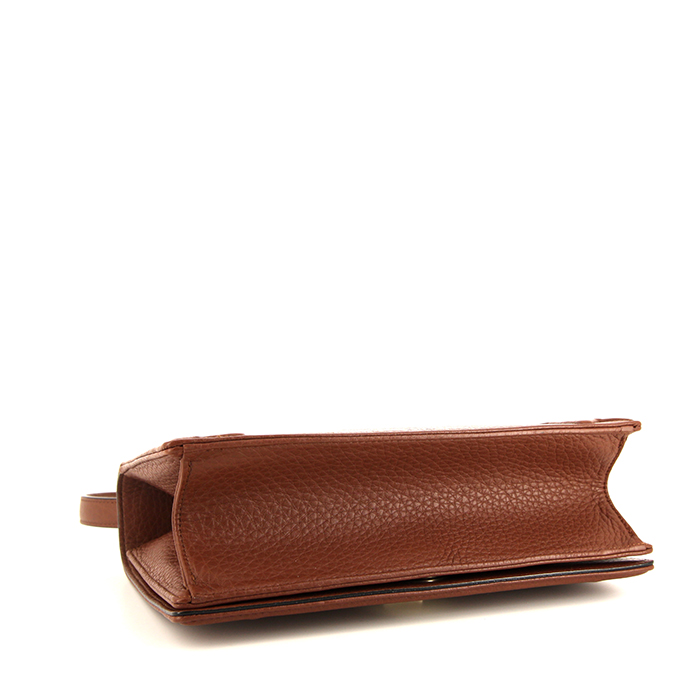 Dior Diorama shoulder bag in brown grained leather - Detail D5