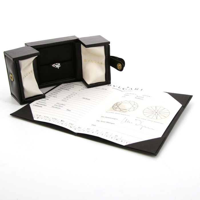 Anello solitario Bulgari Corona in platino e diamante - Detail D2