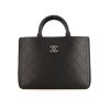 Bolso de shopping Chanel Grand Shopping en cuero acolchado azul oscuro - 360 thumbnail