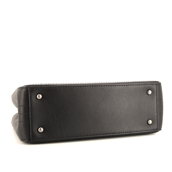 Borsa shopping Chanel Grand Shopping in pelle trapuntata blu notte - Detail D5