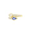 Vintage ring in yellow gold,  diamonds and sapphire - 00pp thumbnail
