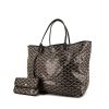Shopping bag Goyard Saint-Louis modello grande in tela Goyardine nera e pelle nera - 00pp thumbnail
