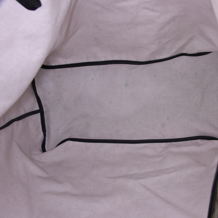 Sac cabas Goyard Saint-Louis grand modèle en toile Goyardine noire et cuir noir - Detail D2