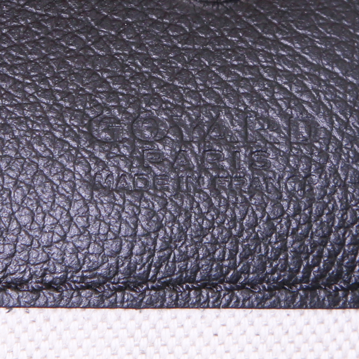 Bolso Cabás Goyard Saint-Louis modelo grande en tela Goyardine negra y cuero negro - Detail D3