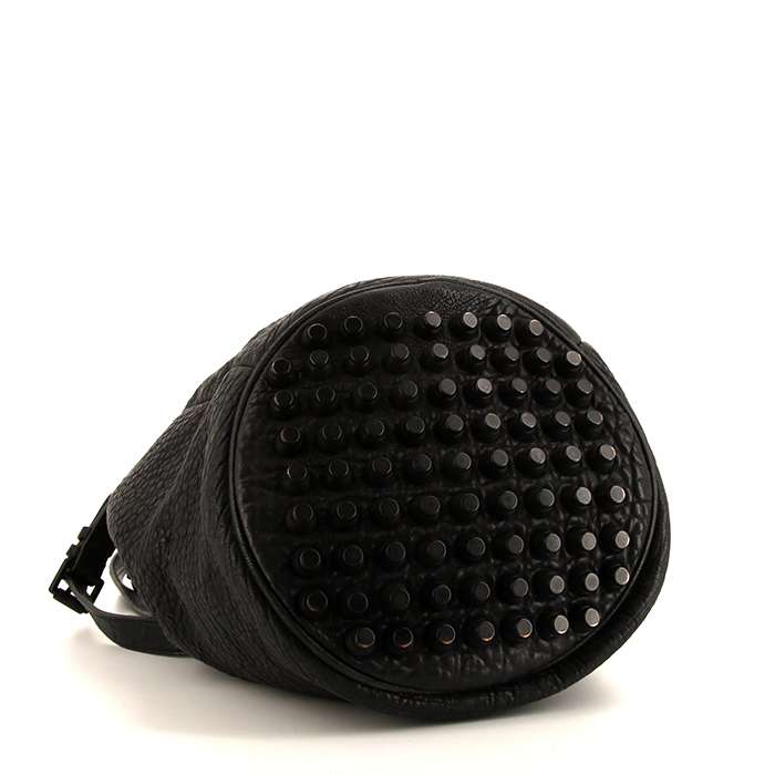 Bolso de mano Alexander Wang en cuero granulado negro - Detail D5