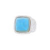 Fred Pain de Sucre large model ring in white gold,  diamonds, topaz Blue London and turquoise - Detail D1 thumbnail