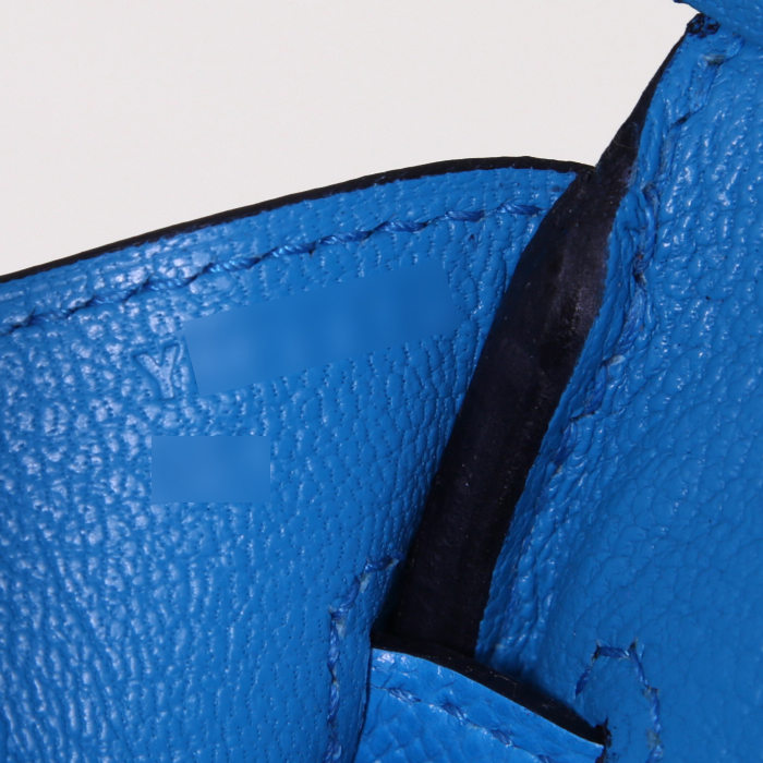 Hermes Birkin 30 cm handbag in blue epsom leather - Detail D4