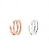 Anello Dinh Van Duo Spirale in oro rosa e argento - Detail D2 thumbnail