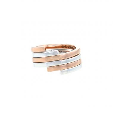 Dinh Van Duo Spirale ring in pink gold and silver