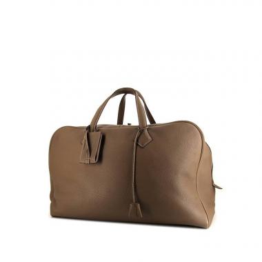 Borsa da viaggio Hermes Victoria in pelle togo etoupe