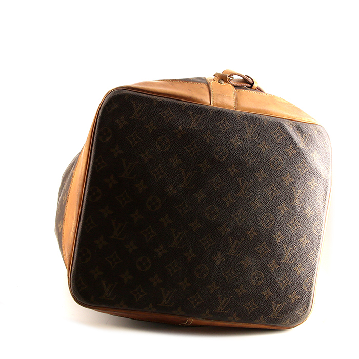 Sac de voyage Louis Vuitton Marin - Travel Bag en toile monogram marron et cuir naturel - Detail D4