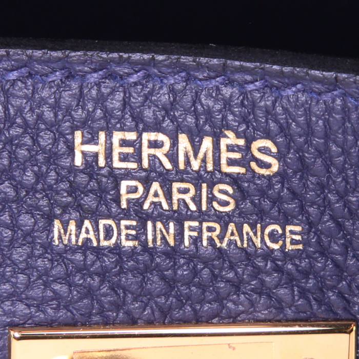 Borsa Hermes Kelly 35 cm in pelle togo blu marino - Detail D4