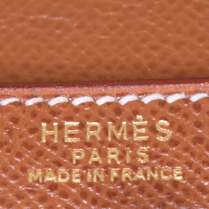 Bolso de mano Hermes Kelly 32 cm en cuero epsom color oro - Detail D4