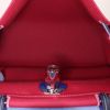 Bolso de mano Hermes Herbag en lona roja y cuero azul - Detail D3 thumbnail