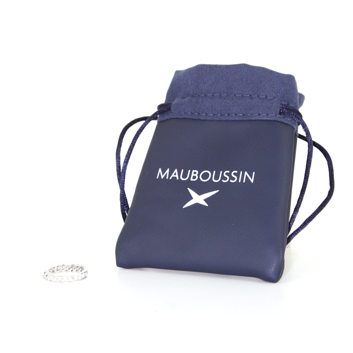 Anello Mauboussin Mi-Chaîne Mi Diamants in oro bianco e diamanti - Detail D2