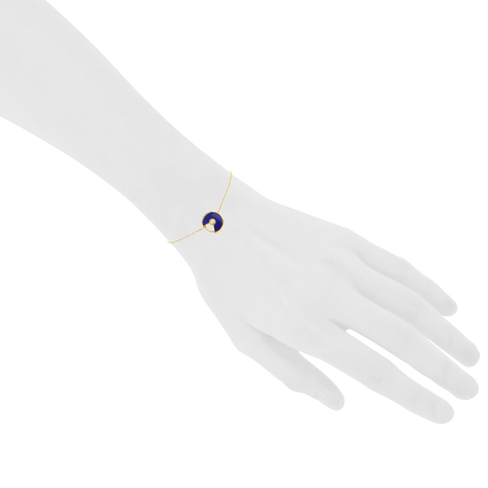 Cartier Amulette bracelet in yellow gold,  lapis-lazuli and diamond - Detail D1
