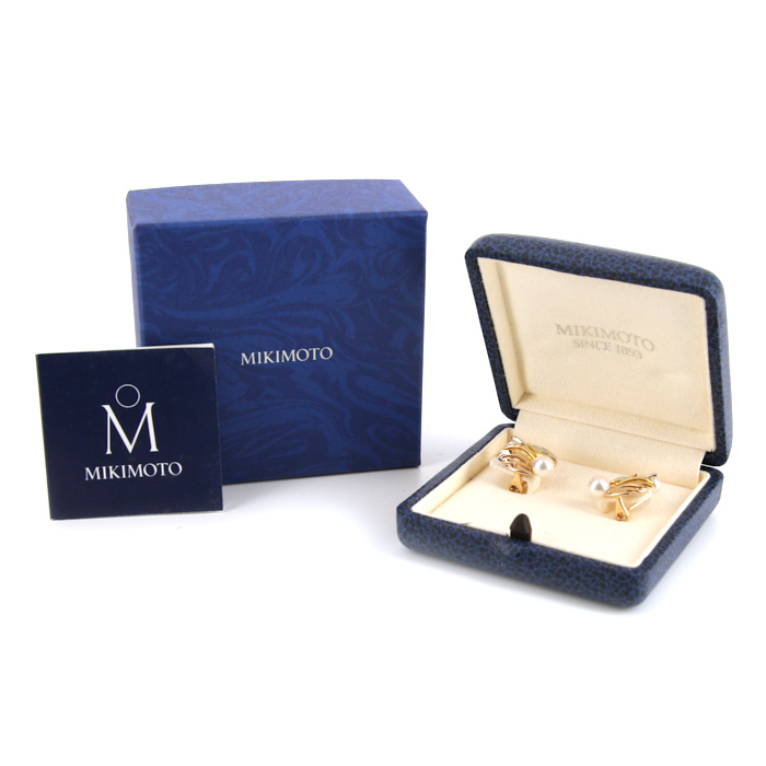 Orecchini a clip Mikimoto in 3 ori e perle - Detail D2