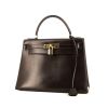 Hermes Kelly 28 cm handbag in brown box leather - 00pp thumbnail