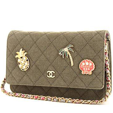 Chanel Wallet on Chain Cuba shoulder bag in khaki quilted canvas