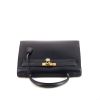 Hermès  Kelly 32 cm handbag  in navy blue box leather - 360 Front thumbnail