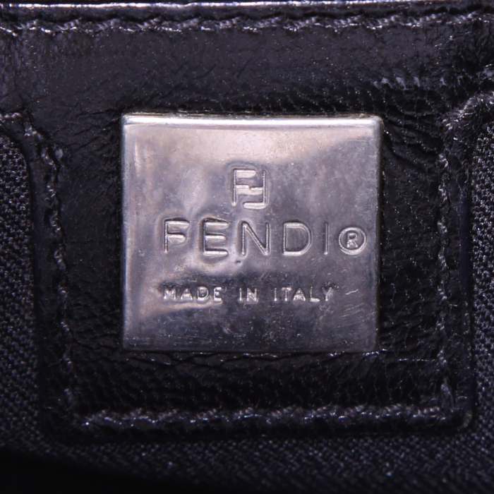 Fendi Baguette medium model handbag in leopard foal and black leather - Detail D3