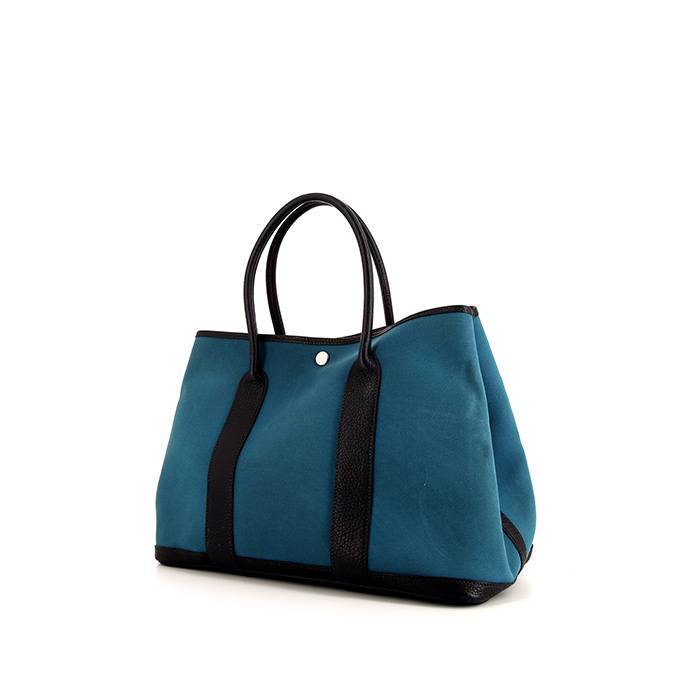 Hermes Garden Party Bag Togo Leather In Navy Blue