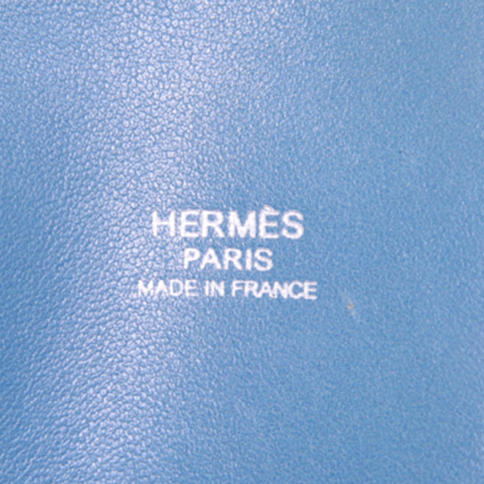 Hermès Bolide 31 cm handbag in blue jean togo leather - Detail D4