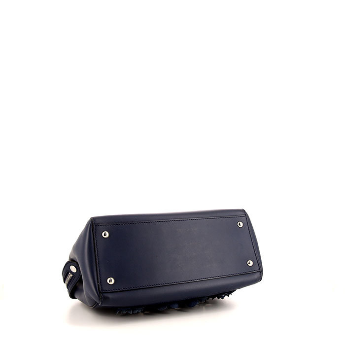 Bolso bandolera Fendi Dotcom en cuero azul - Detail D5