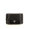 Chanel Timeless handbag in anthracite grey quilted leather - 360 thumbnail