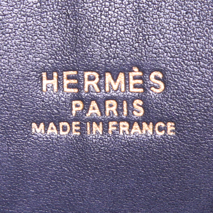 Sac à main Hermès Bolide 37 cm en cuir Fjord bleu indigo - Detail D4