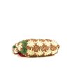 Bolso bandolera Gucci GG Marmont en raffia beige, verde y roja y cuero verde - Detail D4 thumbnail