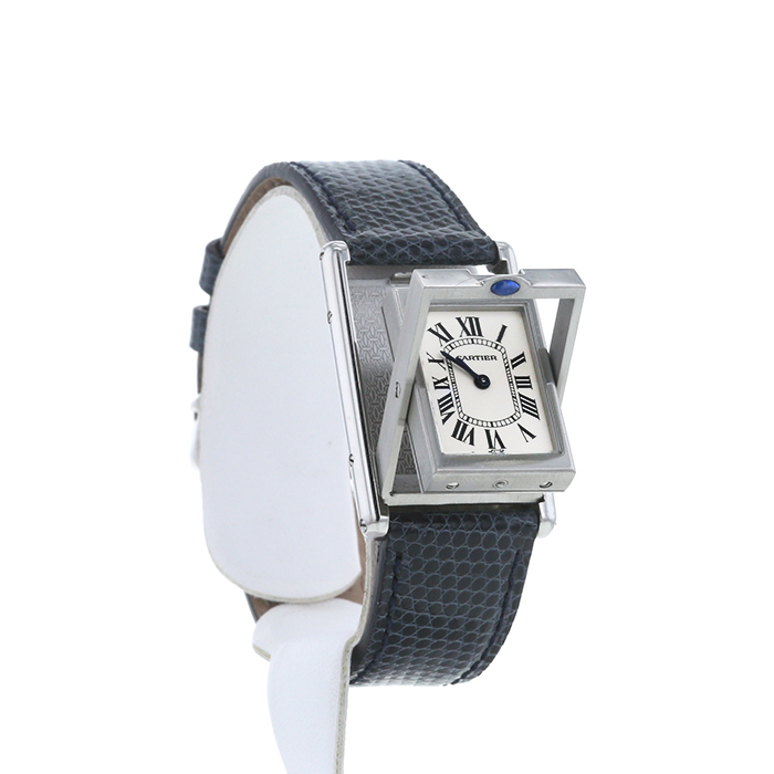Orologio Cartier Tank Basculante in acciaio Ref :  2405 Circa  1990 - Detail D1