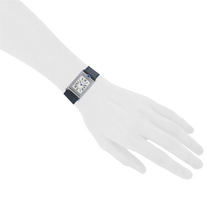 Montre Cartier Tank Basculante en acier Ref :  2405 Vers  1990