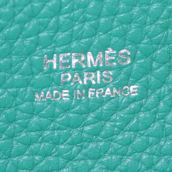 Hermes Evelyne large model shoulder bag in green togo leather - Detail D3