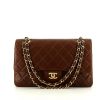 Chanel Timeless handbag in brown quilted leather - 360 thumbnail