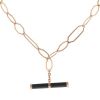 Pomellato Victoria necklace in pink gold and jet - 00pp thumbnail