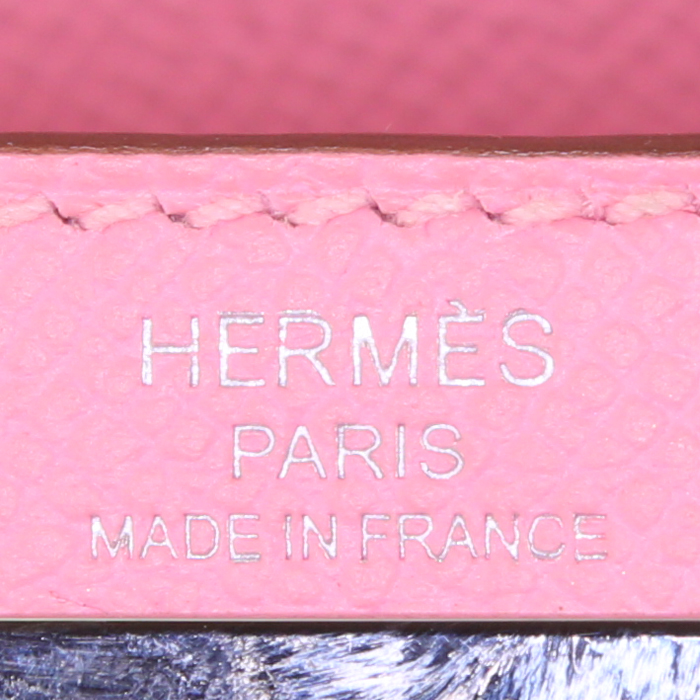 Hermes Kelly 28 cm handbag in Rose Confetti epsom leather - Detail D4
