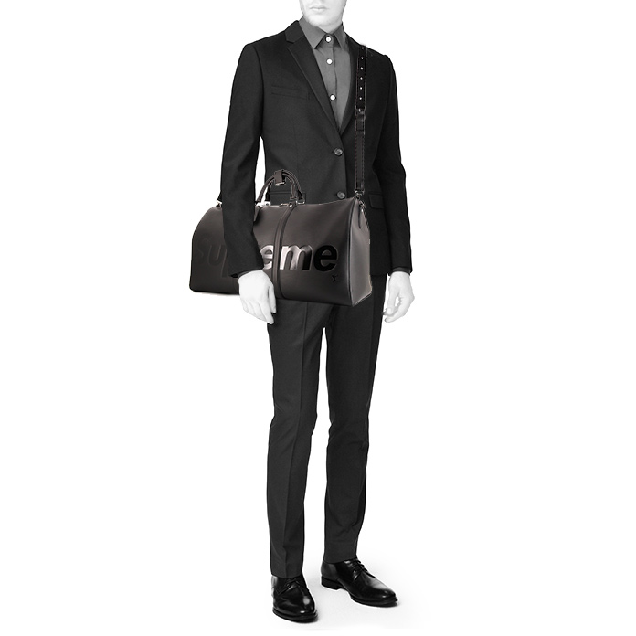 Borsa weekend Louis Vuitton Keepall Editions Limitées in pelle Epi nera - Detail D2