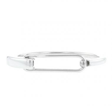 Brazalete redondo que se puede abrir Hermès Clic en plata