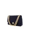 Chanel Timeless handbag in navy blue quilted jersey - 00pp thumbnail