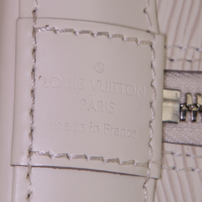 Bolso de mano Louis Vuitton Alma modelo pequeño en cuero Epi blanco - Detail D3