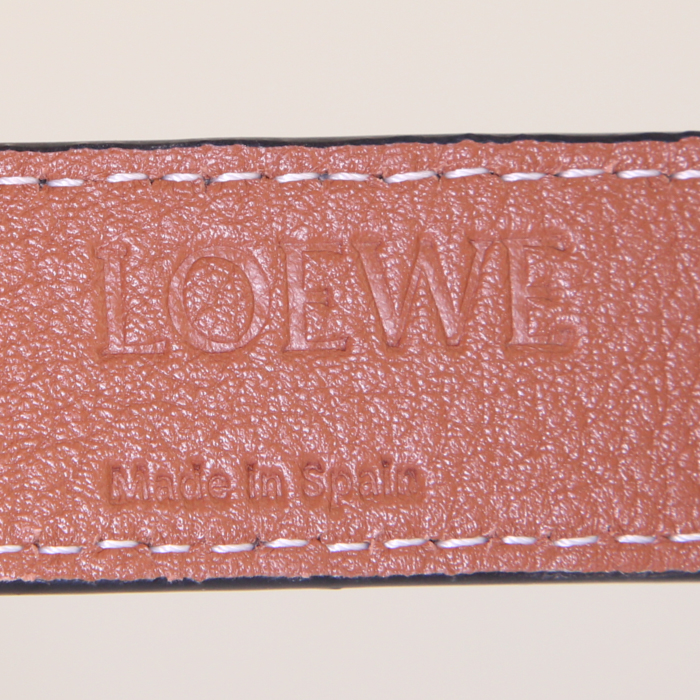 Sac cabas Loewe Basket bag moyen modèle en raffia et cuir orange - Detail D3