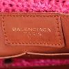 Balenciaga Classic City shopping bag in pink raphia and brown leather - Detail D3 thumbnail
