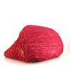 Shopping bag Balenciaga Classic City in rafia rosa e pelle marrone - Detail D4 thumbnail