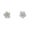 Buccellati Blossom Gardenia earrings in silver, yellow gold and diamond - 00pp thumbnail