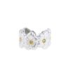 Open Buccellati Blossom Gardenia ring in silver,  yellow gold and brown diamonds - 00pp thumbnail
