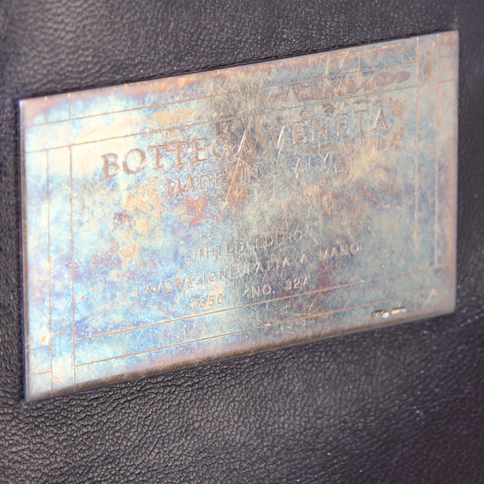 Sac cabas Bottega Veneta Cabat en cuir tressé noir - Detail D3