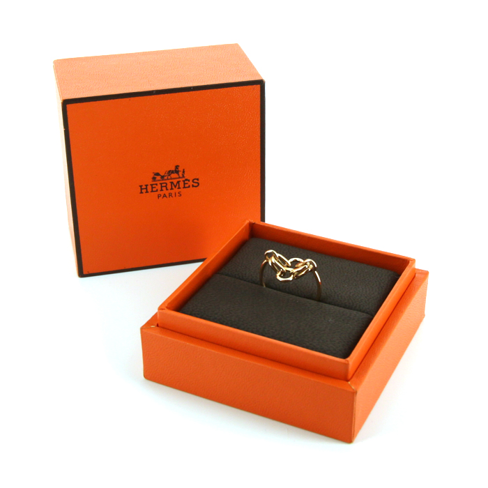 Hermès Rose des Mers ring in pink gold - Detail D2