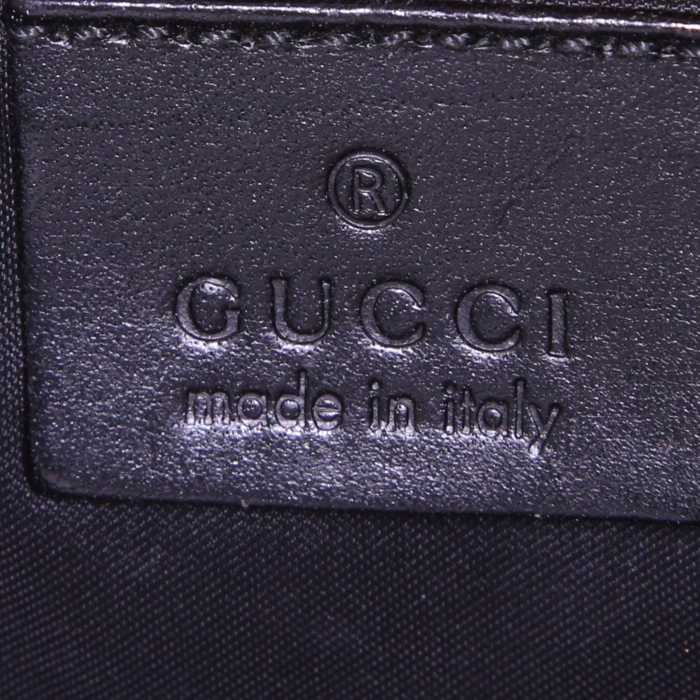 Bolso de mano Gucci Jackie en terciopelo gris y cuero negro - Detail D3