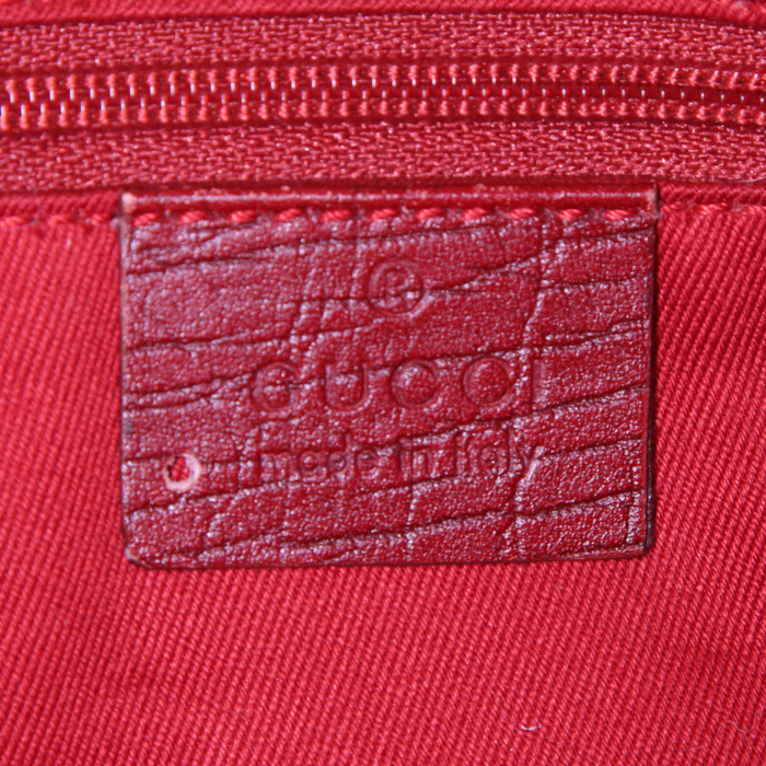 Gucci Jackie handbag in red monogram canvas and red leather - Detail D3